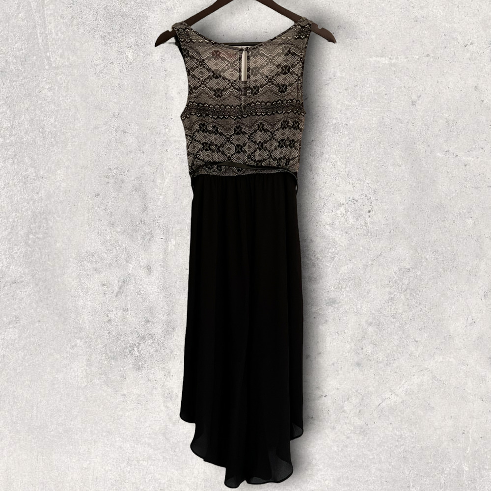 Candie's Elegant Black Chiffon High-Low dress size: small